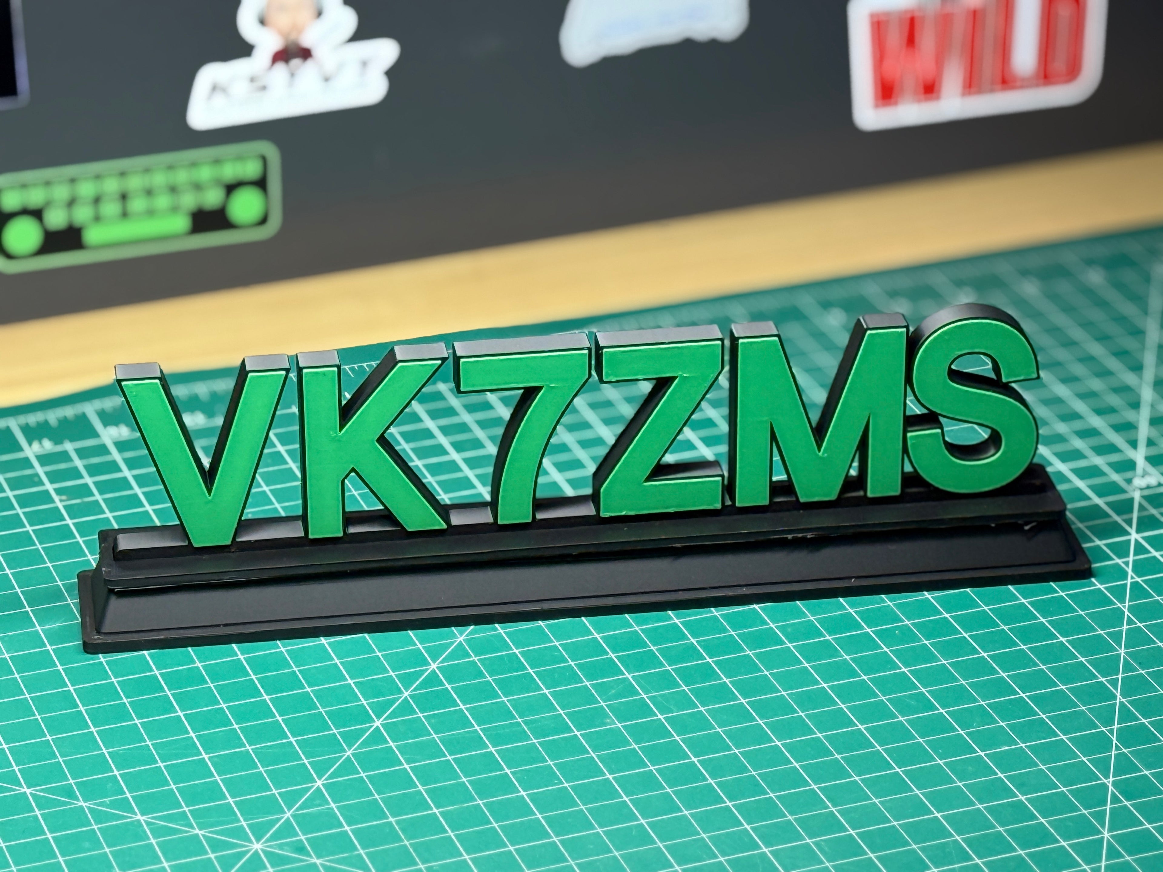 Custom Amateur Radio Callsign Desk Sign